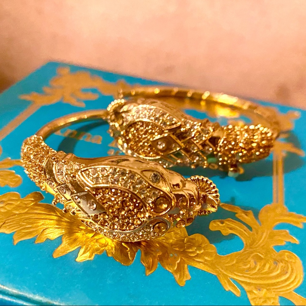 Anna Dello Russo for H&M GOLD Egyptian Serpent SNAKE hoop earrings